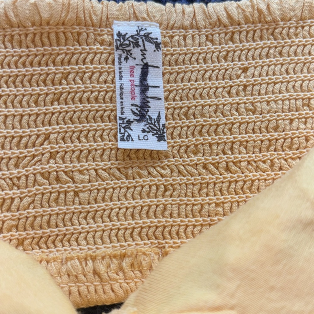 Free People Golden Mustard Crochet Crop Bralette - Picture 7 of 13